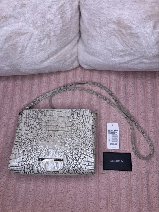 Brahmin Carrie Crossbody in Moonrise with Matching Credit Card Wallet - Picture 8 of 14